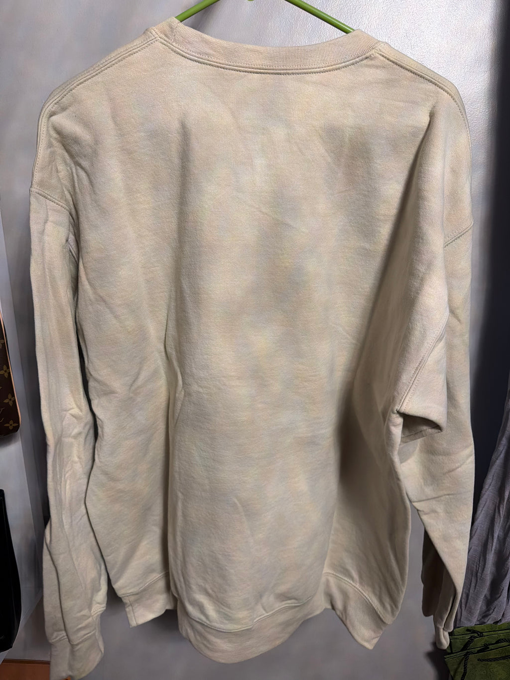 Sand/Cream Graphic Crewneck Sweatshirt — "Undiagnosed"