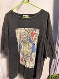 Charcoal Grey Acid-Wash Graphic Tee — "Expensive, Difficult & Talksback"