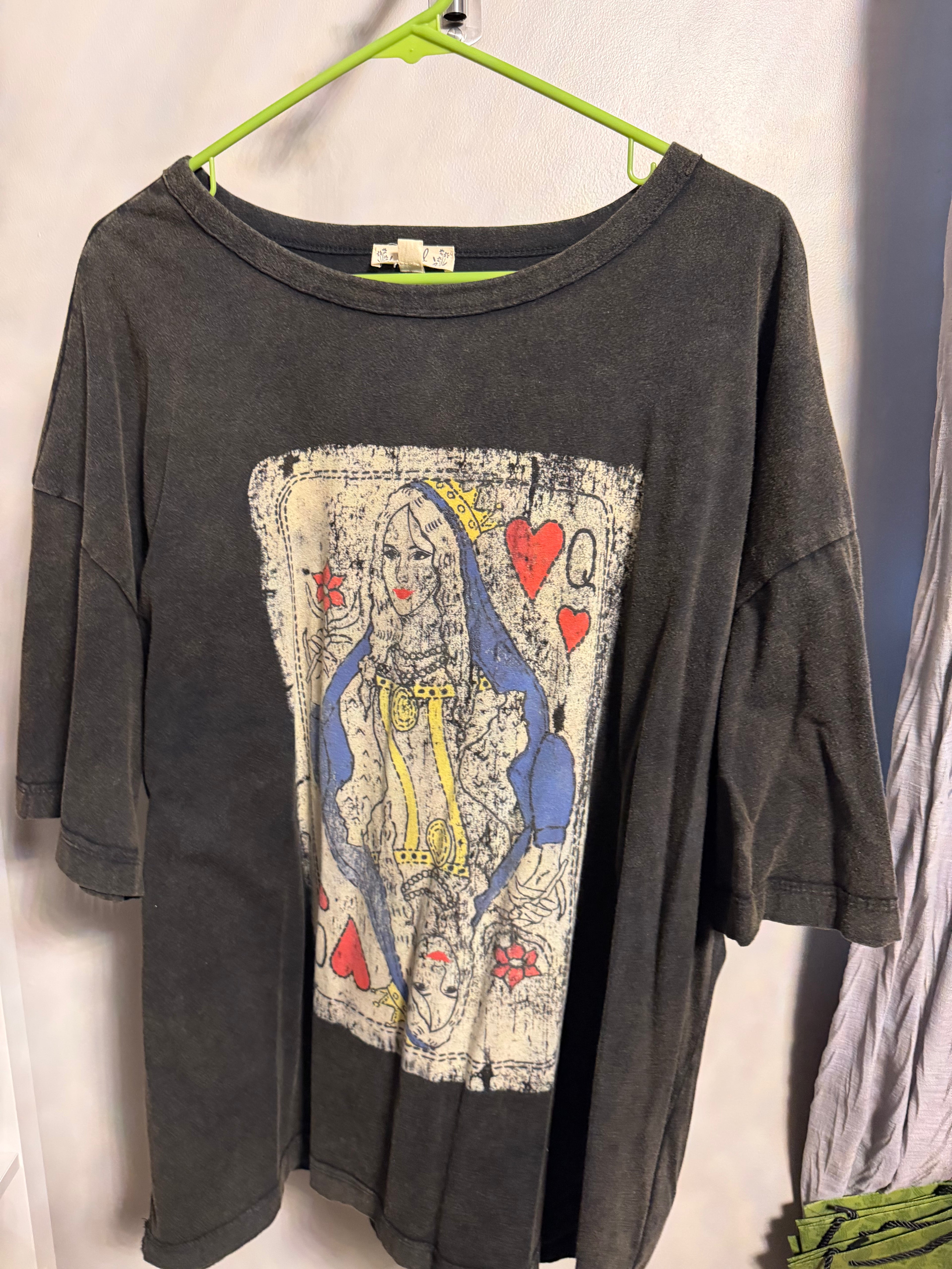 Charcoal Grey Acid-Wash Graphic Tee — "Expensive, Difficult & Talksback"